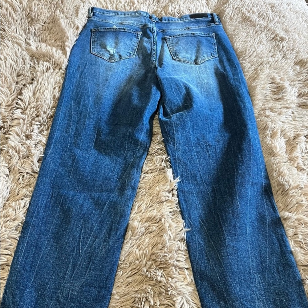 Nicole Miller Super High Rise Straight Distressed Chewed Hem Sz. 12 - Picture 6 of 7